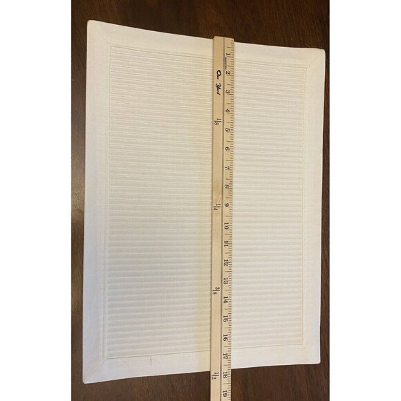 Ivory Beige White folded Ribbed Look Placements Set of 6 Spring - Picture 6 of 7